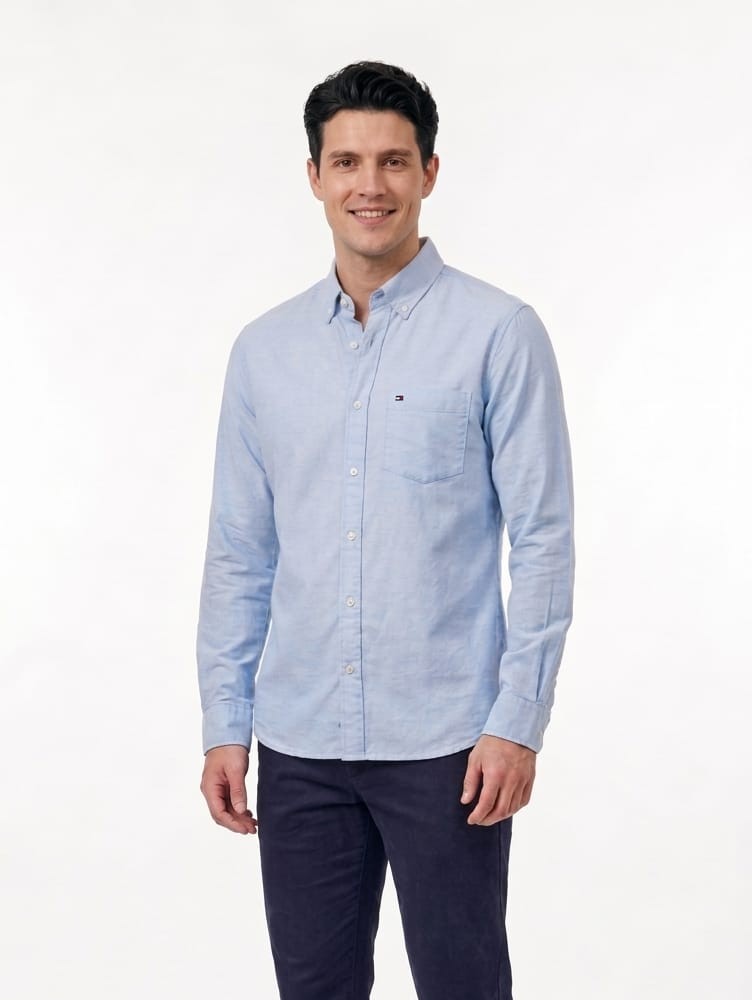 Men’s Light Blue Slim Fit Formal Shirt – Premium Cotton